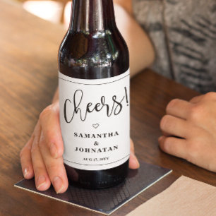 Rótulo Para Garrafa De Cerveja Casamento Simples e Minimalista