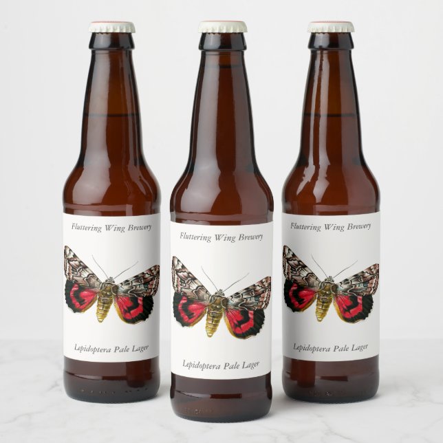 Rótulo Para Garrafa De Cerveja Catocala elocata - A Mata Vermelha Francesa (Garrafas)