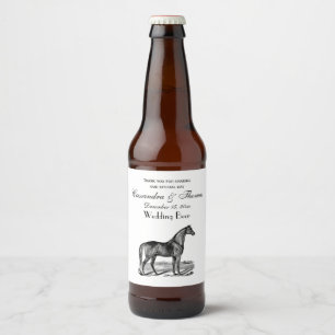 Rótulo Para Garrafa De Cerveja Cavalo Antigo em Pé