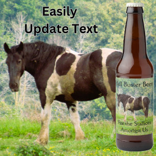 Rótulo Para Garrafa De Cerveja Cavalo Pintado Americano em Campo
