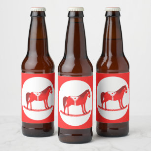 Rótulo Para Garrafa De Cerveja Cavalo Rocco de Natal escandinavo