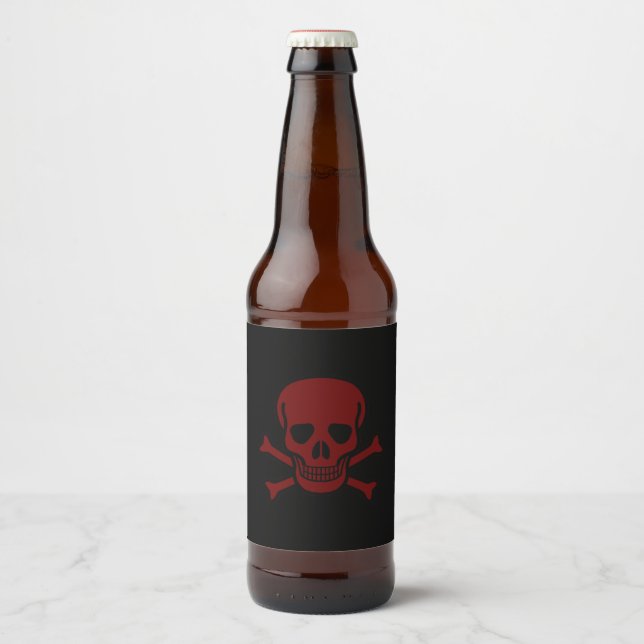 Rótulo Para Garrafa De Cerveja Caveira e Ossos (Frente)