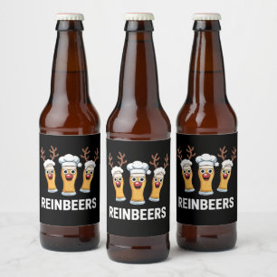 Rótulo Para Garrafa De Cerveja Cerveja Divertida de Rena da Reinbeers Natal Beben