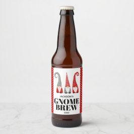 Rótulo Para Garrafa De Cerveja Cerveja Personalizada de Natal Gnomos Suecos Gnomi
