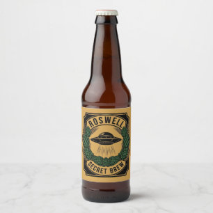 Rótulo Para Garrafa De Cerveja Cerveja Secreta Vintage UFO Roswell