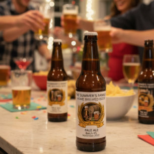 Rótulo Para Garrafa De Cerveja Cervejaria Moderna Cerveja Artesanal Aquarela
