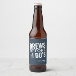 Rótulo Para Garrafa De Cerveja Cervejas antes do divertido casamento azul ardósia