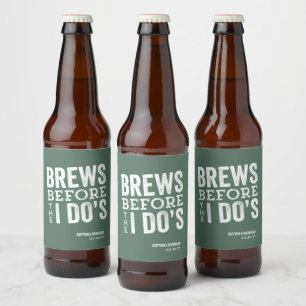 Rótulo Para Garrafa De Cerveja Cervejas antes do meu verde personalizado casament