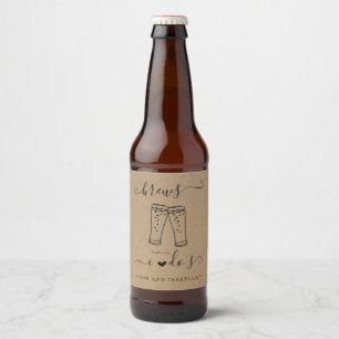 Rótulo Para Garrafa De Cerveja Chá de Bebê do Casal Brews Before I Do's