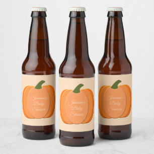 Rótulo Para Garrafa De Cerveja Chá de fraldas de abóbora neutro de sexo laranja