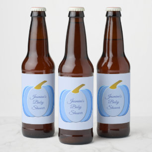 Rótulo Para Garrafa De Cerveja Chá de fraldas Personalizado de Bombeiros Azuis-Co
