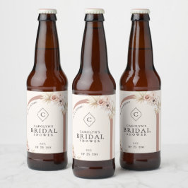 Rótulo Para Garrafa De Cerveja Chá de panela de Arco Moderno Floral de Boho Water