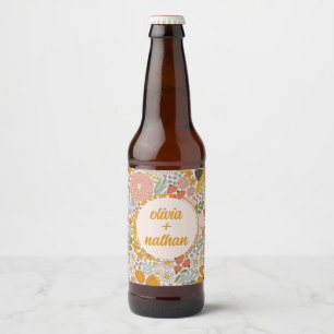 Rótulo Para Garrafa De Cerveja Chá de panela Floral ou Casamento Personalizado