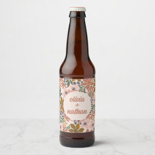 Rótulo Para Garrafa De Cerveja Chá de panela Floral ou Casamento Personalizado
