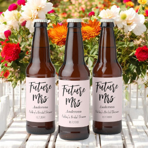 Rótulo Para Garrafa De Cerveja Chá de panela Future Mrs Blush Pink