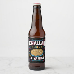 Rótulo Para Garrafa De Cerveja Challah At Ya Girl Comida Divertida de Hanukkah Ch