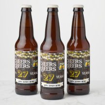 Cheers and Beers to 27 Years Rustic Birthday