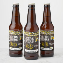 Cheers and Beers to 38 Years Rustic Birthday