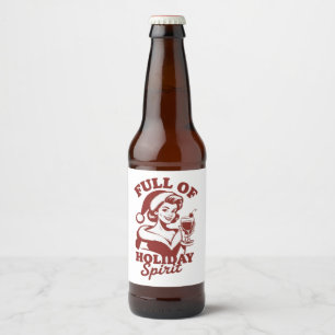 Rótulo Para Garrafa De Cerveja Cheio de Espírito de Férias Vinho Snarky Natal Xma