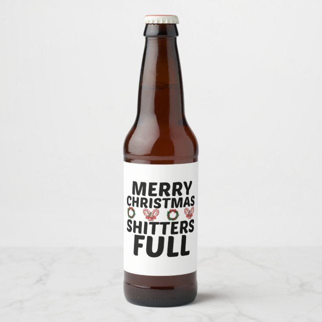 RÓTULO PARA GARRAFA DE CERVEJA CHEIO DE MERRY CHRISTMAS (Frente)