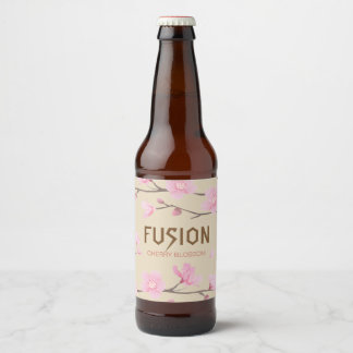 Rótulo Para Garrafa De Cerveja Cherry Blossom - FUSÃO