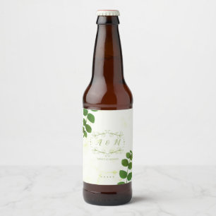 Rótulo Para Garrafa De Cerveja Chic Verde Casado