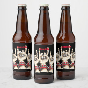 Rótulo Para Garrafa De Cerveja Chifres Pretos Para Cima