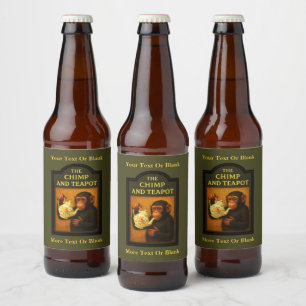Rótulo Para Garrafa De Cerveja Chimp E Teapot Pub