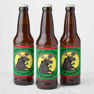 Rótulo Para Garrafa De Cerveja Chistmas Moose Bottle Labels