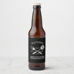 Rótulo Para Garrafa De Cerveja CHURRASCO Grill Mestre Personalizado Melhor Pai Pa