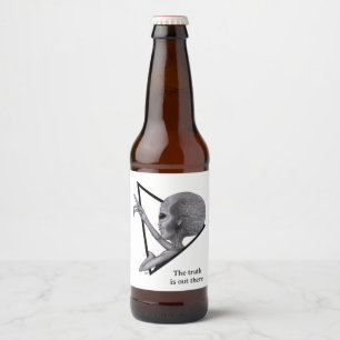 Rótulo Para Garrafa De Cerveja Cinza, a verdade está lá fora