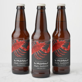 Rótulo Para Garrafa De Cerveja Cinza de Celebração de Festas de aniversário de La