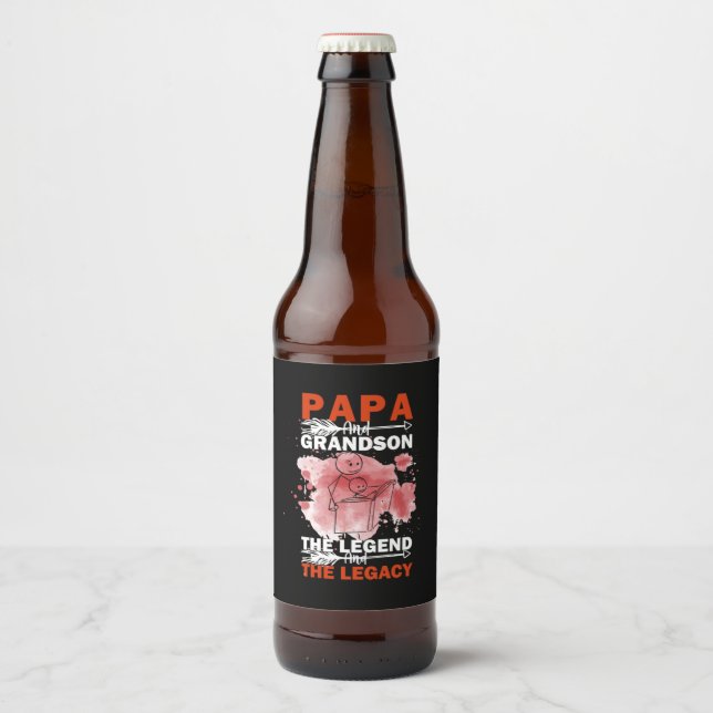 Rótulo Para Garrafa De Cerveja Citações do Avô | Papai e Neto (Frente)