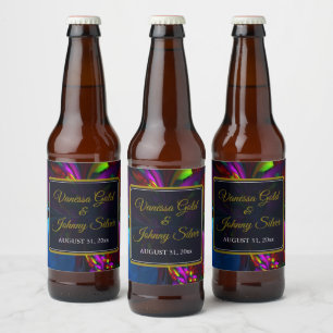 Rótulo Para Garrafa De Cerveja Clássico Moderno Elegante Padrão Floral #902 Casam