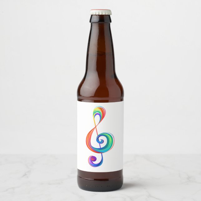 Rótulo Para Garrafa De Cerveja Clef (trecho de arco-íris) (Frente)