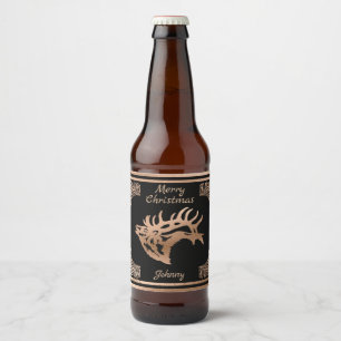 Rótulo Para Garrafa De Cerveja Cobre - Silhueta de Elk Majestésico