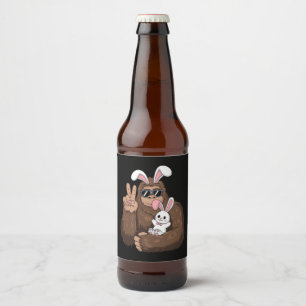Rótulo Para Garrafa De Cerveja Coelho Bigfoot Funny Dia de Páscoa Sasquatch