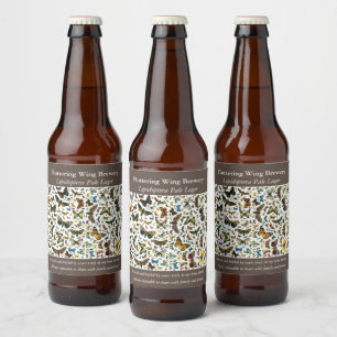 Rótulo Para Garrafa De Cerveja Colagem de Borboletas e Mães mais conhecidas na Eu