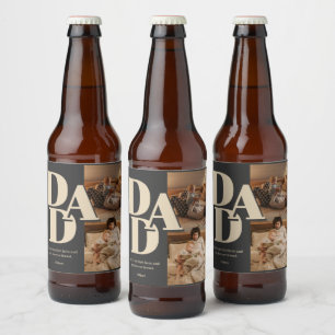 Rótulo Para Garrafa De Cerveja Colagem de Fotos de Dia de os pais Personalizada
