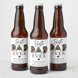 Rótulo Para Garrafa De Cerveja Colagem de Fotos do Pai Branco Moderno Presente do