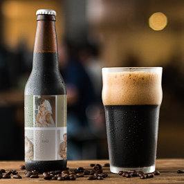 Rótulo Para Garrafa De Cerveja Collage Photo Modern Best Pai Alguma Vez Gift