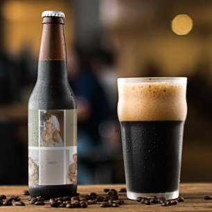 Rótulo Para Garrafa De Cerveja Collage Photo Modern Best Pai Alguma Vez Gift