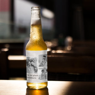 Rótulo Para Garrafa De Cerveja Collage Photo & Quote Melhor Presente Para A Avó