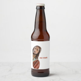 Rótulo Para Garrafa De Cerveja Coloque De Volta Jesus Engraçado No Fundo Branco
