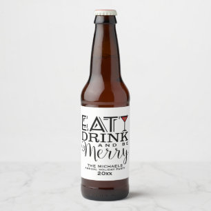 Rótulo Para Garrafa De Cerveja Coma, bebida e seja alegre