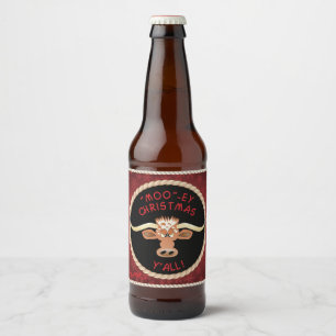 Rótulo Para Garrafa De Cerveja Comical Longhorn Steer
