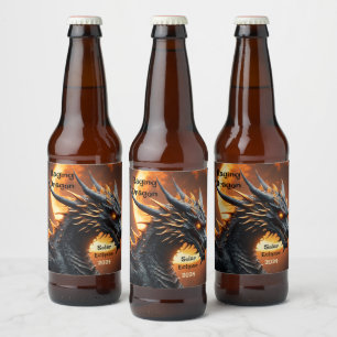 Rótulo Para Garrafa De Cerveja Conjunto Personalizado de Eclipes Solares do Dragã