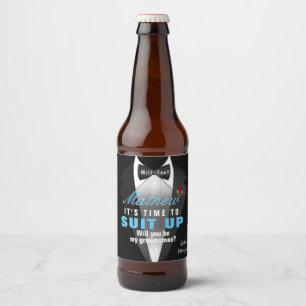 Rótulo Para Garrafa De Cerveja Convite de Padrinhos de casamento Exclusivos