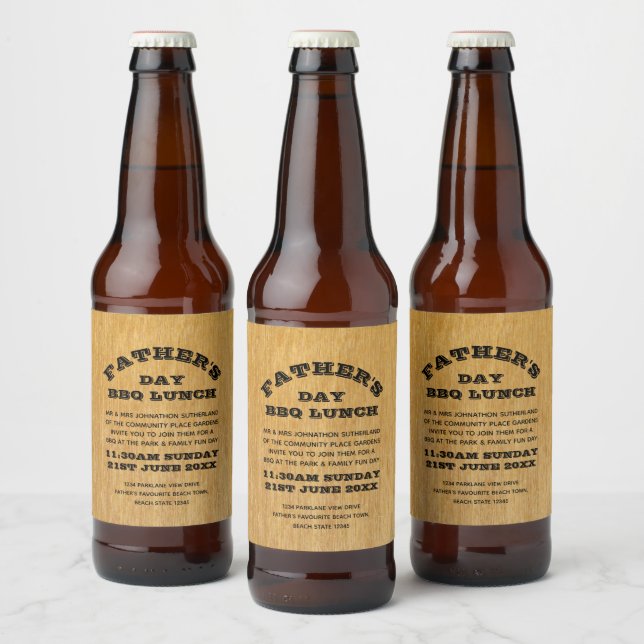Rótulo Para Garrafa De Cerveja Convite para Churrasco no Dia dos Pais (Garrafas)
