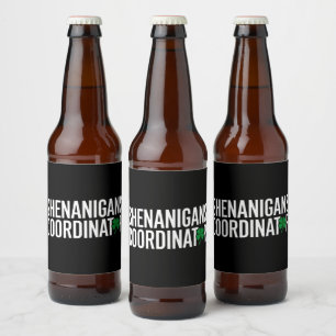 Rótulo Para Garrafa De Cerveja Coordenador de Travessuras do Dia de São Patrício